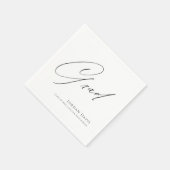 Zwart Typografie Congrats Modern Afstuderen Servet (Hoek)