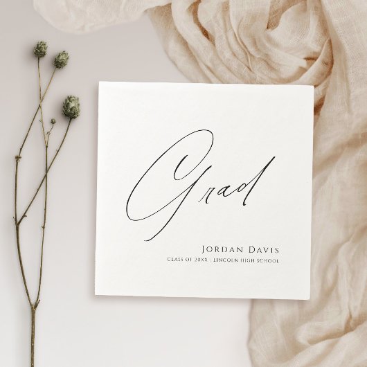 Zwart Typografie Congrats Modern Afstuderen Servet