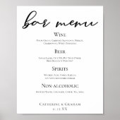 Zwart Typografie Elegant Formal Wedding Bar Menu Poster (Voorkant)