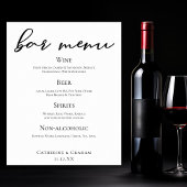 Zwart Typografie Elegant Formal Wedding Bar Menu Poster