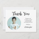 Zwart Typografie Foto Jongen Schattige Kinder Dank (Voorkant)