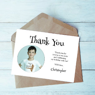 Zwart Typografie Foto Jongen Schattige Kinder Dank
