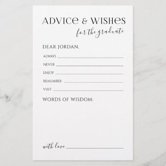 Zwart Typografie Modern Afstuderen advies & wensen (Voorkant)