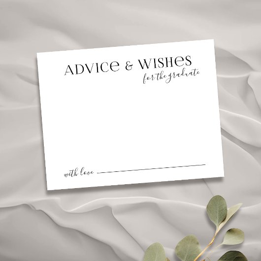 Zwart Typografie Modern Afstuderen advies & wensen Notitiekaartje