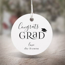 Zwart Typografie Modern Afstuderen dank u Favor Bedankjes Labels