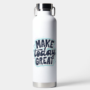 Zwart typografisch citaat Motivatie Waterfles