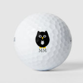 Zwart Uil Design monogram Golfballen (Voorkant)