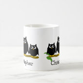 Zwart Uilontwerp Gepersonaliseerd Koffiemok (Center)