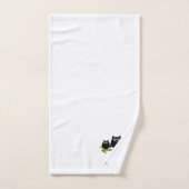 Zwart Uilontwerp met Monogram Bad Handdoek (Handdoek)