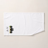 Zwart Uilontwerp met Monogram Bad Handdoek (Handdoek)