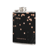 Zwart uiterlijk met Faux Roos Gold Confetti Heupfles (Links)