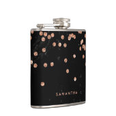 Zwart uiterlijk met Faux Roos Gold Confetti Heupfles (Rechts)