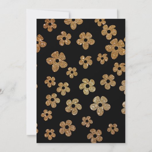 Zwart uitnodigingskaart voor na de bruiloft met go kaart (Achterkant)