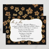 Zwart uitnodigingskaart voor na de bruiloft met go kaart (Voorkant / Achterkant)