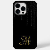 Zwart uitstrijken glitter-monogram - Aangepast scr Case-Mate iPhone Case (Achterkant)