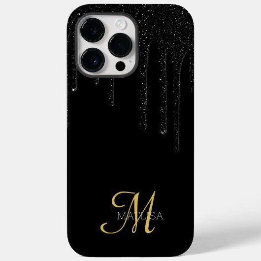 Zwart uitstrijken glitter-monogram - Aangepast scr Case-Mate iPhone Case (Achterkant)