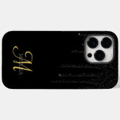 Zwart uitstrijken glitter-monogram - Aangepast scr Case-Mate iPhone Case (Achterkant (horizontaal))