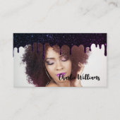 Zwart uitstrijken Glitter QR-code Voeg je eigen Af Visitekaartje (Voorkant)