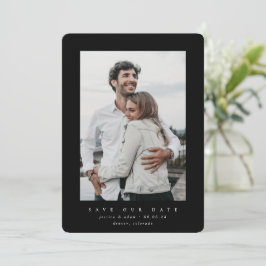 Zwart ultra-minimaal opslaan Datum fotokaart Save The Date