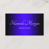 Zwart ultramarineblauw Elegant Ombre Visitekaartje (Voorkant)