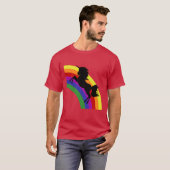 Zwart unicorette regenboogschicht donker Shirt (Voorkant volledig)