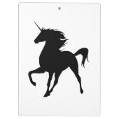 Zwart Unicorn Silhouette-klembord Klembord (Achterkant)