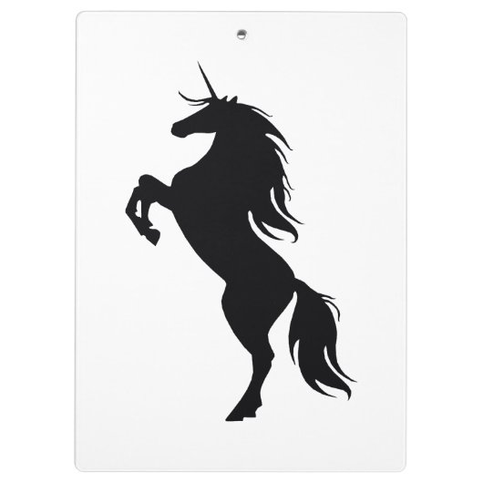Zwart Unicorn Silhouette-klembord Klembord (Achterkant)