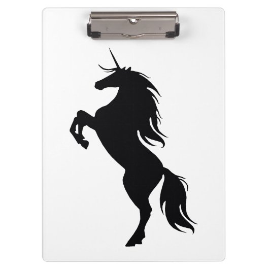 Zwart Unicorn Silhouette-klembord Klembord (Voorkant)