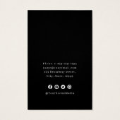 zwart uniek portret aangepast logo oorscherm visitekaartje (Achterkant)