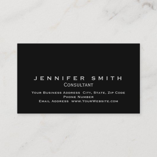 Zwart uniek standaard consultant Visitekaartje (Voorkant)