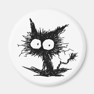 Zwart Unkempt Kitten Magneet