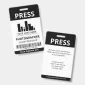 Zwart uw logo barcode pers ID Badge (Voor- en achterkant)