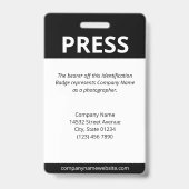 Zwart uw logo barcode pers ID Badge (Achterkant)