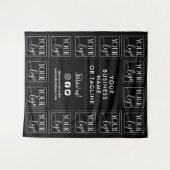 Zwart uw logo en sociale media-achtergrond wandkleed (Voorkant (horizontaal))