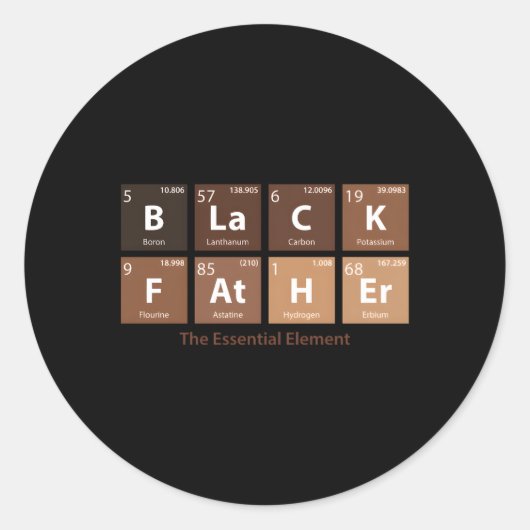 Zwart Vader Essential Elet Vaderdag Zwart Vader Ronde Sticker (Voorkant)