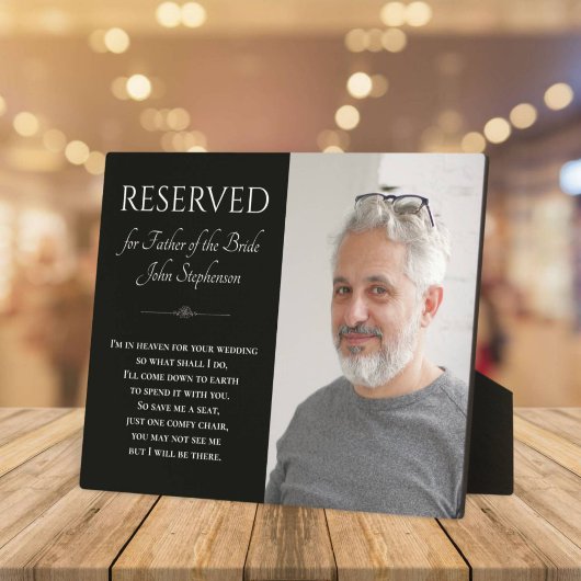 Zwart Vader van Bruid Foto Memorial Bruiloft Fotoplaat