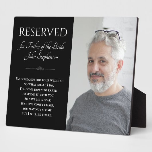 Zwart Vader van Bruid Foto Memorial Bruiloft Fotoplaat (Zijkant)