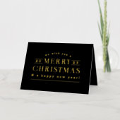 Zwart Vakantie Plaid Foto Folie Kerst Kaart (Voorkant)