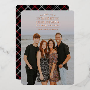 Zwart Vakantie Plaid Foto Folie Kerst Kaart
