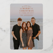 Zwart Vakantie Plaid Foto Folie Kerst Kaart (Voorkant)