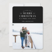 Zwart Vakantie Plaid Foto Kerst Kaart (Voorkant)