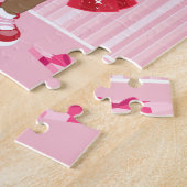 Zwart Valentijns meisje Legpuzzel (Zijkant)