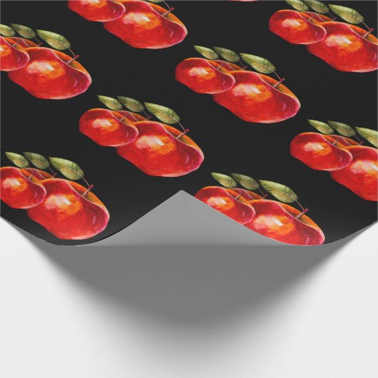 Zwart van rode appel cadeaupapier (Hoek)