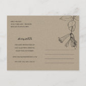 ZWART VAN WITTE LIJN DIE FLORAL SLEEP DE DATUM AANKONDIGINGSKAART (Achterkant)