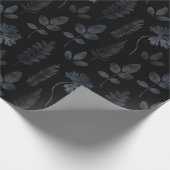 zwart varenblad cadeaupapier (Hoek)