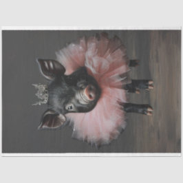  Zwart Varken Roze Tutu Decoupage Tissuepapier