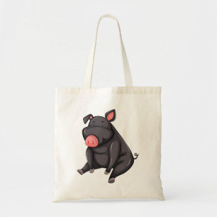 Zwart varken tote bag