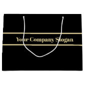 Zwart - vast - geen patroon groot cadeauzakje (Voorkant)