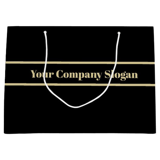 Zwart - vast - geen patroon groot cadeauzakje (Voorkant)