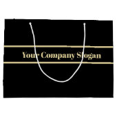 Zwart - vast - geen patroon groot cadeauzakje (Achterkant)